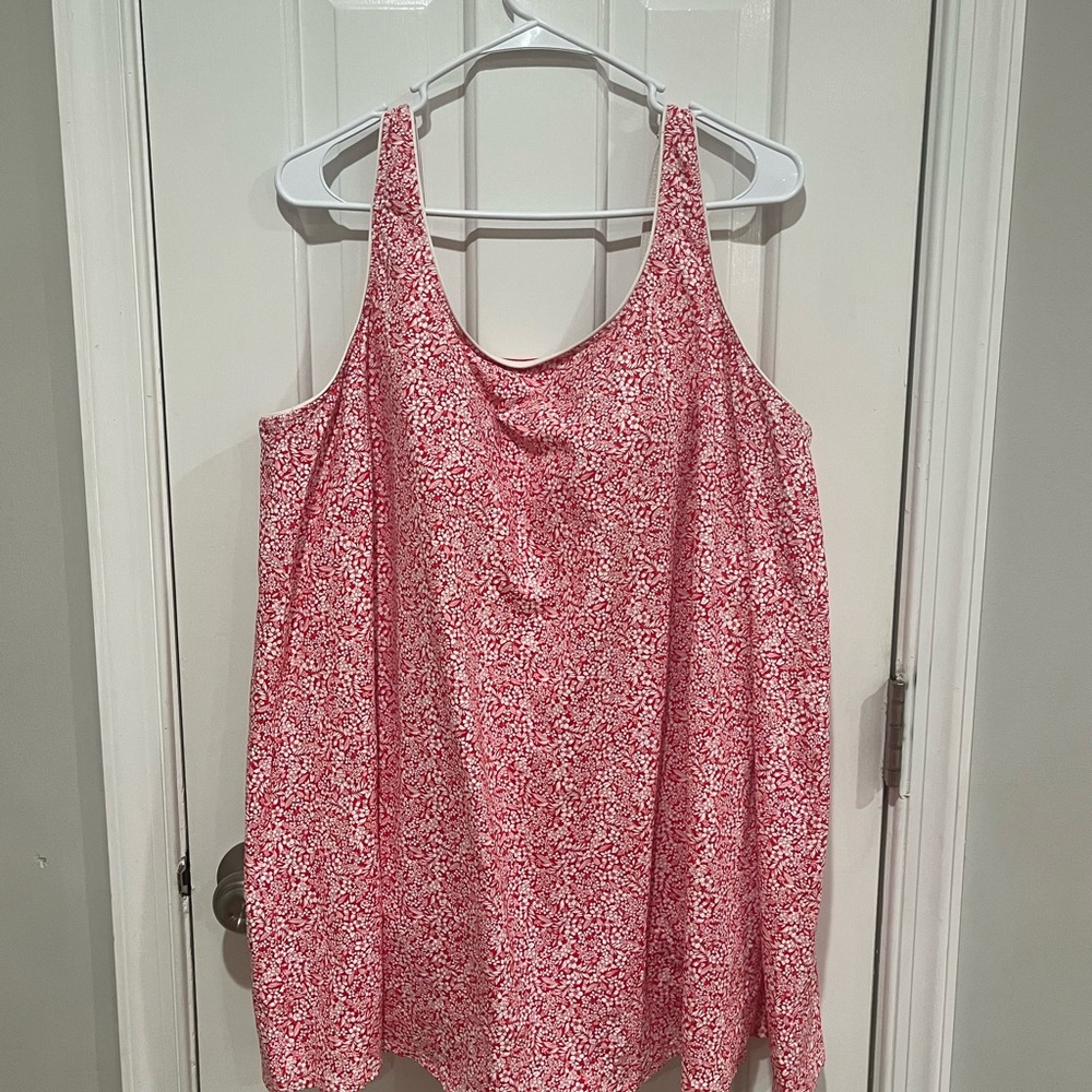 Lands' End Red and White Women's Swimsuit 3X EUC